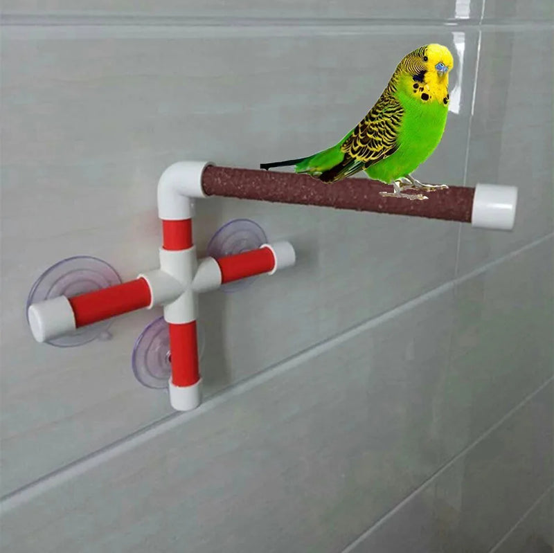 Hypeety Portable Suction Cup Bird Window and Shower Perch Toy for Bird Parrot Macaw Cockatoo African Greys Budgies Parakeet Bath Perch Toy Animals & Pet Supplies > Pet Supplies > Bird Supplies > Bird Toys Hypeety   