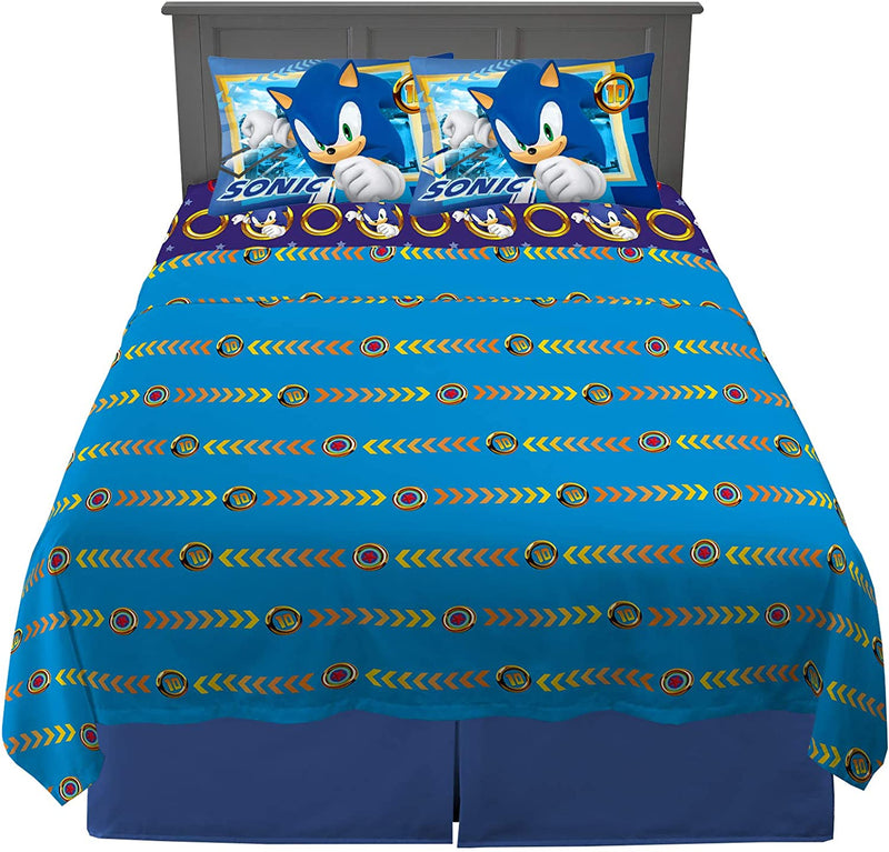 Franco Kids Bedding Super Soft Microfiber Sheet Set, Twin, Sonic the Hedgehog, Anime Home & Garden > Linens & Bedding > Bedding Franco Sonic the Hedgehog Full 