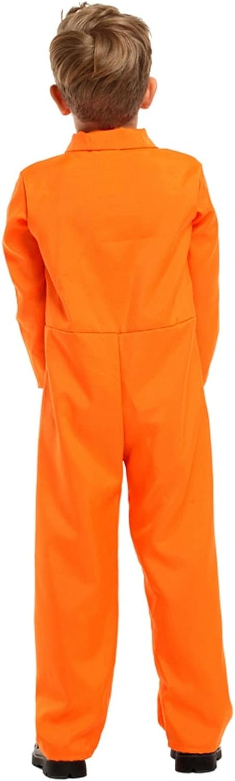 ZNTU Prisoner Costume Kids,Orange Prisoner Jumpsuit with Handcuffs,Jailbird Inmate Prison Uniform  ZNTU   