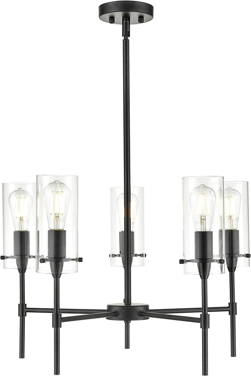 Linea Di Liara Effimero 5-Light Black Chandeliers for Dining Room Farmhouse Dining Room Light Fixture over Table Modern Kitchen Chandelier Pendant Light Fixtures, UL Listed Home & Garden > Lighting > Lighting Fixtures > Chandeliers Linea di Liara   