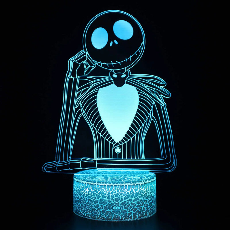 Magiclux Halloween Town Pumpkin King Jack Skellington 3D Illusion Night Light, 16 Colors Changeable Room Decor Desk Lamp with Remote, Creative Lighting Gifts for Kids Birthday Christmas Home & Garden > Lighting > Night Lights & Ambient Lighting Magiclux   