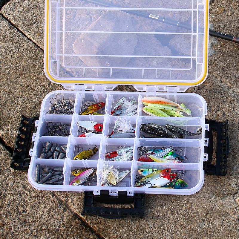 Transparent Airtight Fishing Tackle Box 3600/3700 Tackle Trays with Removable Dividers Waterproof Sunscreen Lure Box for Freshwater Saltwater Tackle Storage Tackle Box Organizer Ruisheng AT(3600×1) Sporting Goods > Outdoor Recreation > Fishing > Fishing Tackle Ruisheng AT   