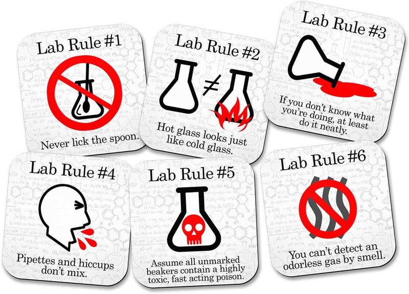 Funny Science Coaster Set - Lab Rules - 6 Piece Set - Neoprene - Neurons Not Included Home & Garden > Kitchen & Dining > Barware Neurons Not Included   