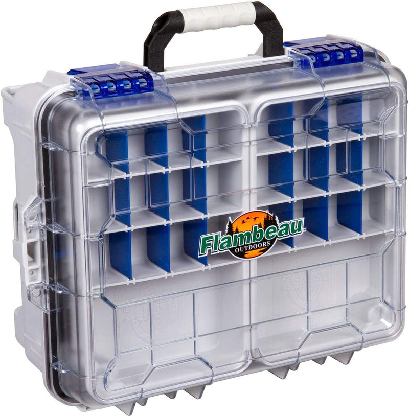 Flambeau Outdoors 3000WPNC Waterproof Satchel 3000, Portable Waterproof Tackle Box with Trays, Gray/Clear Sporting Goods > Outdoor Recreation > Fishing > Fishing Tackle Big Rock Sports With Base Cage 3000 Series 
