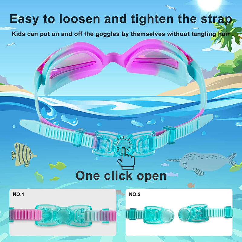 RIOROO Kids Swim Goggles, Pack of 2 Swimming Goggles for Kids 3-14 Toddler Boys Girls Swimming Glasses Sporting Goods > Outdoor Recreation > Boating & Water Sports > Swimming > Swim Goggles & Masks RIOROO   