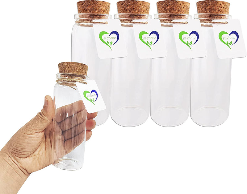 ELYSAID 2Pcs Empty Clear Glass Bottles Vials with Cork Stopper Storage Jars 47Mm Bottle Diameter (47X120X33Mm 150Ml) Home & Garden > Decor > Decorative Jars ELYSAID   