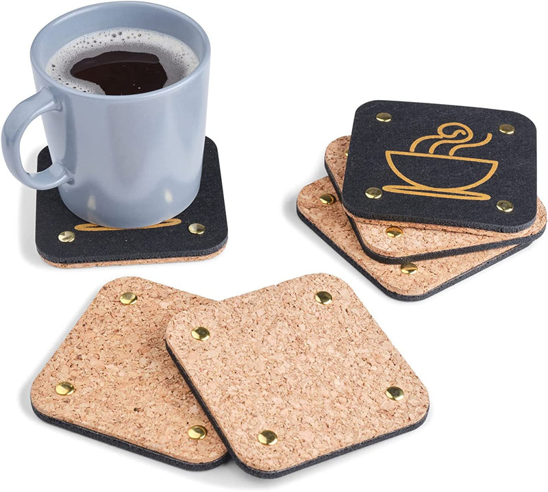 Summit One Funny Coasters for Drinks, Set of 10 (4 X 4 Inch, 5Mm Thick) - Bar Accessories for the Home Bar Set, Absorbent Felt Drink Coasters the Ideal Man Cave Accessories Home & Garden > Kitchen & Dining > Barware Summit One Cork Coasters  
