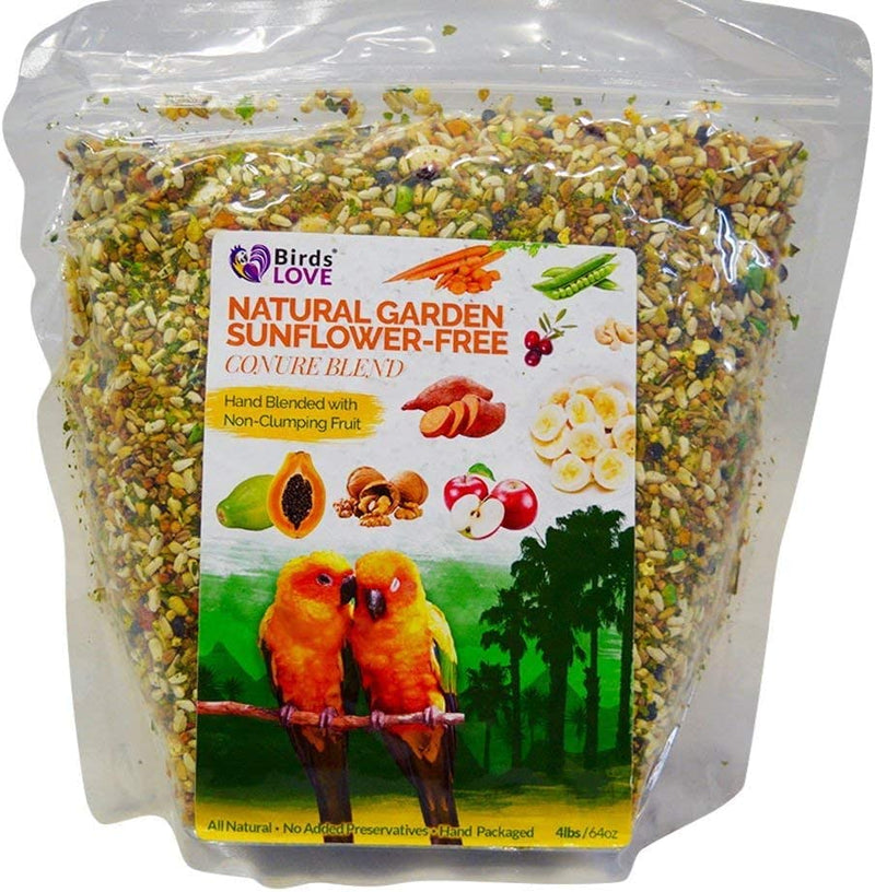 Birds LOVE All Natural Garden Blend Bird Food for Medium Birds - Cockatiels, Green Cheek Conures, Ringneck Parakeets and Small Quakers 2Lb Animals & Pet Supplies > Pet Supplies > Bird Supplies > Bird Food Birds LOVE Conure No Sunflower 4 Pound (Pack of 1) 