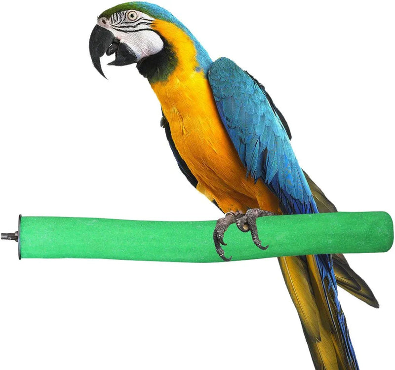 Bird Perch Rough-Surfaced Nature Wood Stand Toy Branch for Parrots by Kintor Green Animals & Pet Supplies > Pet Supplies > Bird Supplies KinTor L-15.8inch  
