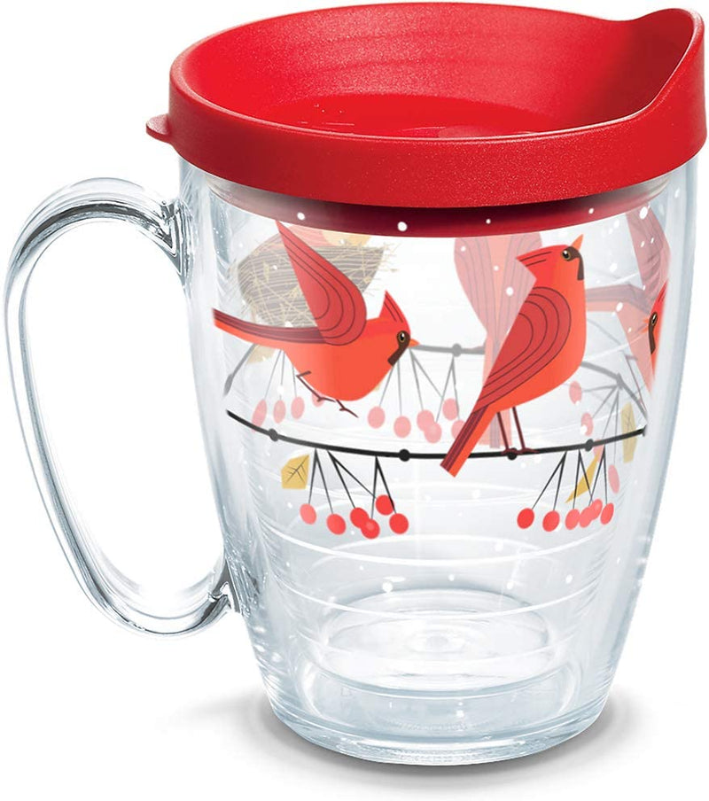 Tervis Made in USA Double Walled Festive Holiday Season Cardinals Insulated Tumbler Cup Keeps Drinks Cold & Hot, 16Oz Mug, Classic