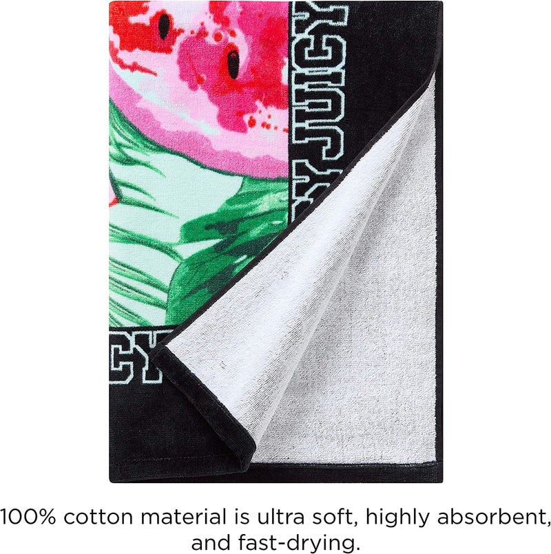 Juicy Couture 100% Cotton Extra Large Beach Towels Oversized Clearance, Pool Towels, Bath Towels - Lightweight & Quick Dry Towels - 36 In. X 68 in (1 Pack) - Juicy Watermelon Pattern Adults Towel Home & Garden > Linens & Bedding > Towels Juicy Couture   