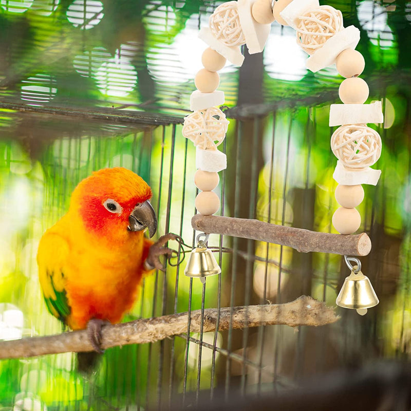 Ipetboom Parakeet Toy Hanging Bird Swing Hanging Bird Perch Wooden Bird Perch Cage Bird Swing Animals & Pet Supplies > Pet Supplies > Bird Supplies Ipetboom   