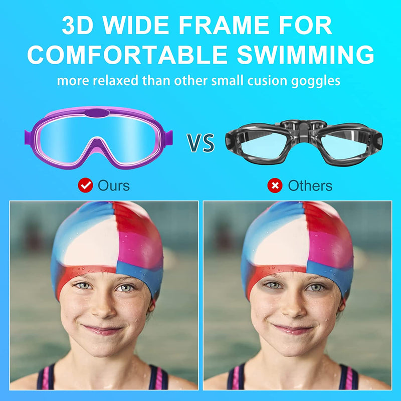 COOLOO Kids Swim Goggles 3 Packs, Swimming Goggles for Kids Girls Boys Age 3-15, Child Swim Goggles No Leaking, anti Fog Sporting Goods > Outdoor Recreation > Boating & Water Sports > Swimming > Swim Goggles & Masks COOLOO   