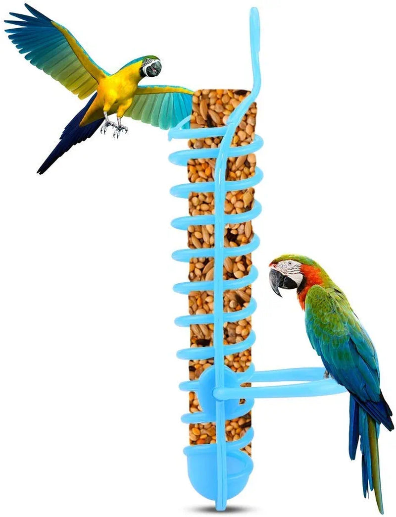 Parrots Feeder Basket Plastic Food Fruit Feeding Perch Stand Holder for Pet Bird Supplies Fruit Vegetable Millet Container(Blue) Animals & Pet Supplies > Pet Supplies > Bird Supplies > Bird Cage Accessories > Bird Cage Food & Water Dishes Fdit Blue  