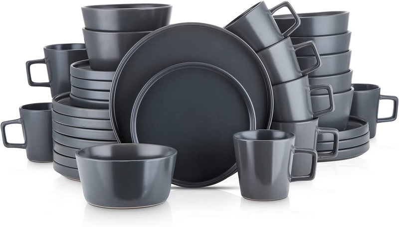 Stone Lain Coupe Dinnerware Set, Service for 4, Black Matte, Matte Black Home & Garden > Kitchen & Dining > Tableware > Dinnerware Stone Lain Gray Matte Service For 8 