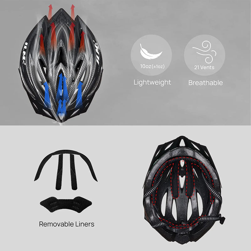 ILM Lightweight Bike Helmet, Bicycle Helmet for Adult Men & Women, Kids Youth Toddler Mountain Road Cycling Helmets with Dial Fit Adjustment Model B2-21
