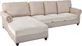 Sectional Couch Covers 4 Piece Couch Covers for Sectional Sofa L Shape Velvet Separate Cushion Couch Chaise Cover Elastic Furniture Protector for Both Left/Right Sectional Couch(4 Seater, Brown) Home & Garden > Decor > Chair & Sofa Cushions PrinceDeco Off White 4 Seater 