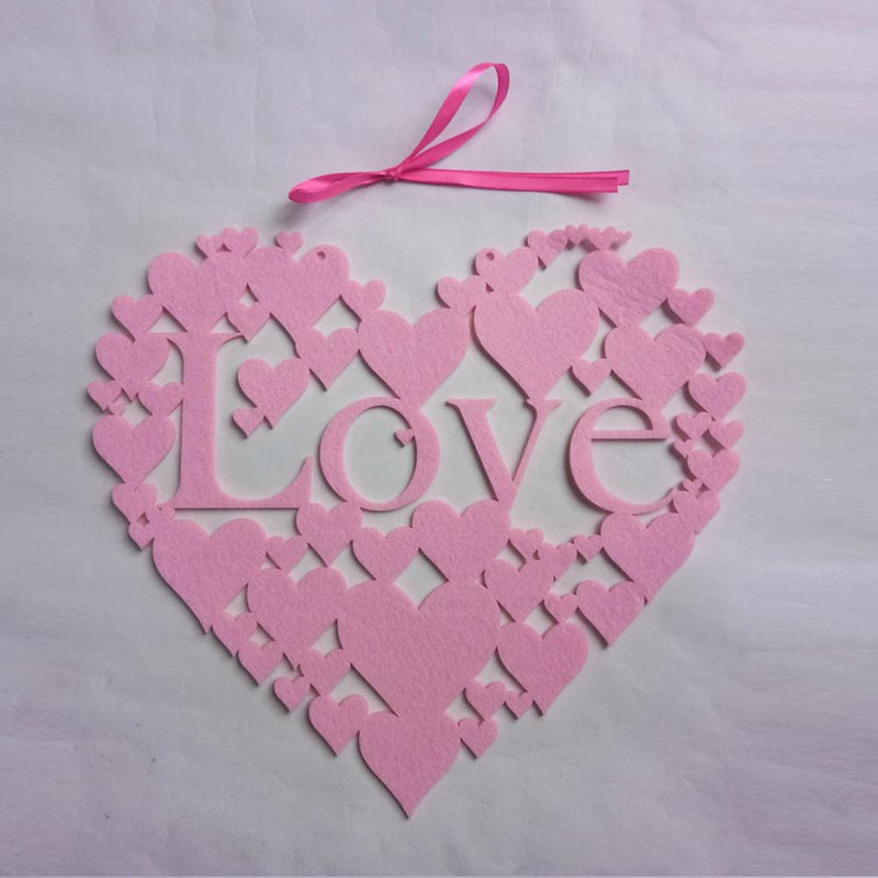 OUNONA Valentine'S Day Loving Heart Hanging Drop Creative Beautiful Nonwovens Hanging Decor for Woman Lady Female (Pink) Home & Garden > Decor > Seasonal & Holiday Decorations OUNONA   
