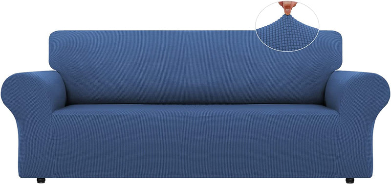 LURKA Stretch Sofa Covers - Spandex Non Slip Couch Sofa Slipcover, Soft with Elastic Bottom for Kids (Dark Green, Large) Home & Garden > Decor > Chair & Sofa Cushions LURKA Blue Large 
