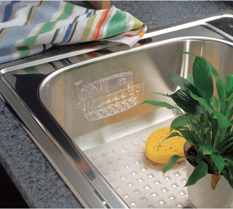 Idesign Sinkworks Kitchen Sink Suction Holder for Sponges, Scrubbers, Soap - Clear Large  Interdesign   
