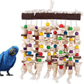 Deloky Large Bird Parrot Chewing Toy - Multicolored Natural Wooden Blocks Bird Parrot Tearing Toys Suggested for Large Macaws Cokatoos,African Grey and a Variety of Parrots(15.7" X 9.8") Animals & Pet Supplies > Pet Supplies > Bird Supplies > Bird Toys Deloky Natural  