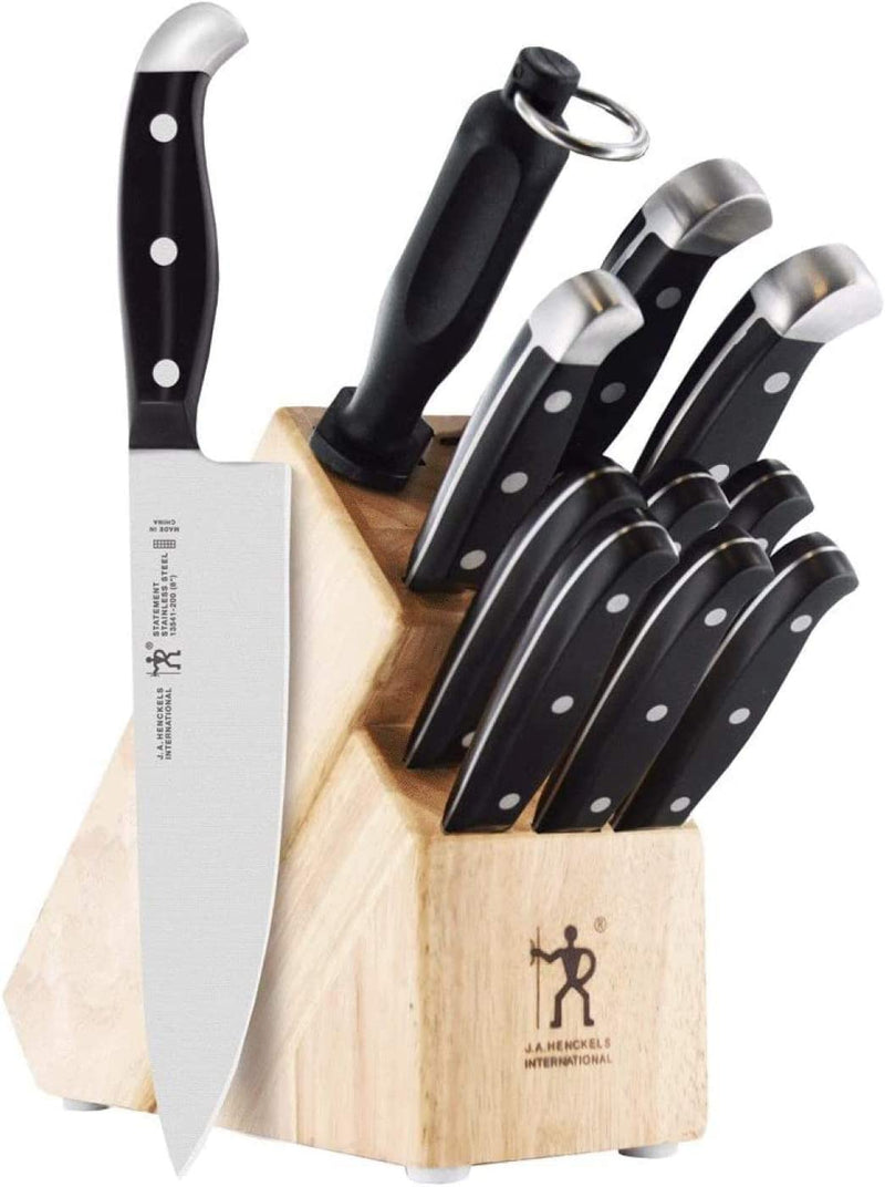 HENCKELS Premium Quality 15-Piece Knife Set with Block, Razor-Sharp, German Engineered Knife Informed by over 100 Years of Masterful Knife Making, Lightweight and Strong, Dishwasher Safe Home & Garden > Kitchen & Dining > Kitchen Tools & Utensils > Kitchen Knives Henckels Natural 12-pc 