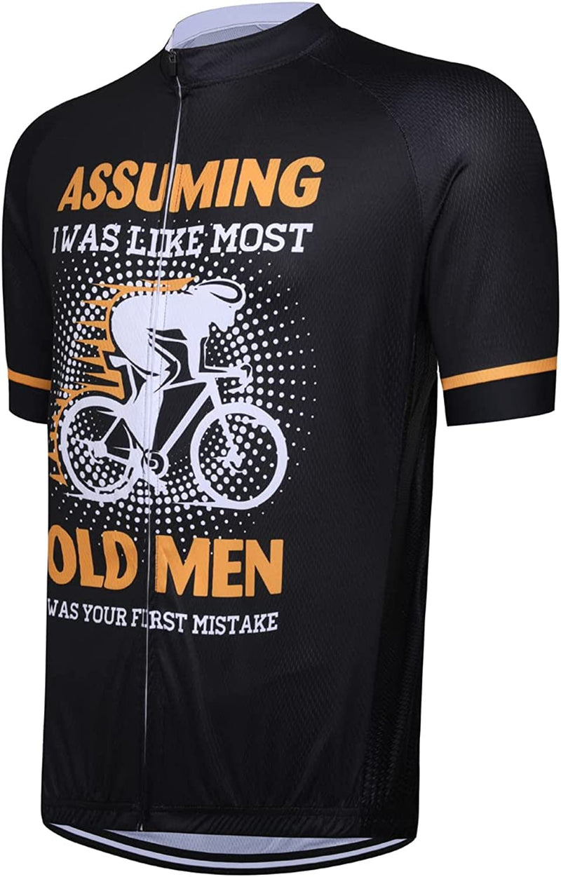 Tewmeu Cycling Jersey Mens Bike Shirt Short Sleeve Breathable Old Man Cycling Jersey Sporting Goods > Outdoor Recreation > Cycling > Cycling Apparel & Accessories Tewmeu   