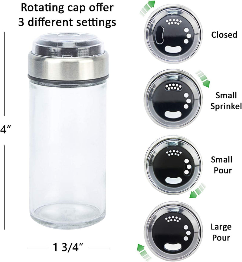 Evelyne GMT-10341-12 Stainless Steel Revolving Spice Rack 12 Glass Jars Bottles Shakers - Kitchen Countertop Herbs Spices Seasoning Storage Organizer (Spices Not Included) Home & Garden > Decor > Decorative Jars Evelyne   