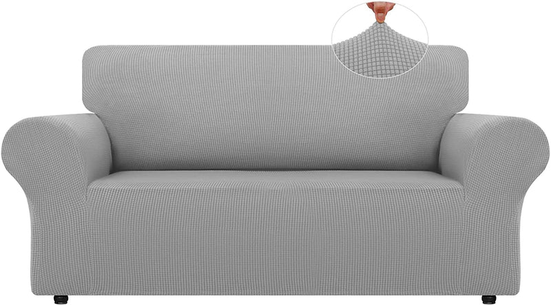 LURKA Stretch Sofa Covers - Spandex Non Slip Couch Sofa Slipcover, Soft with Elastic Bottom for Kids (Dark Green, Large) Home & Garden > Decor > Chair & Sofa Cushions LURKA Sliver Medium 