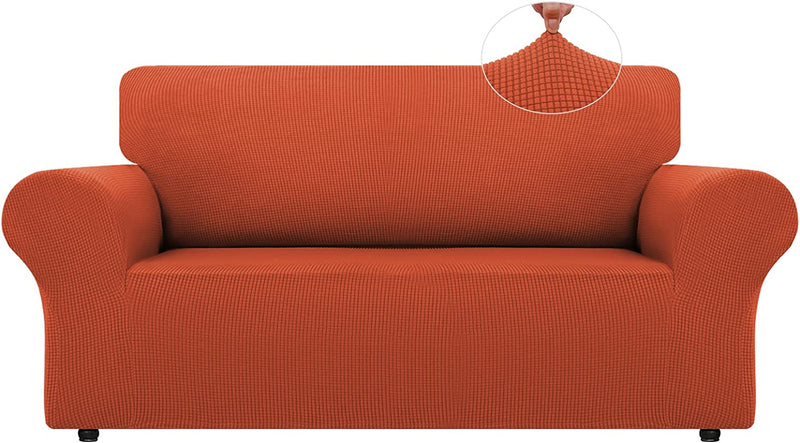 LURKA Stretch Sofa Covers - Spandex Non Slip Couch Sofa Slipcover, Soft with Elastic Bottom for Kids (Dark Green, Large) Home & Garden > Decor > Chair & Sofa Cushions LURKA Pumpkin Medium 