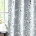 Grey Blackout Curtains Bedroom 63Inch Floral Room Darkening Thermal Insulated Curtain Panels for Living Room Retro Jacobean Window Drapes for Guest Room Grommet Top 2 Panels