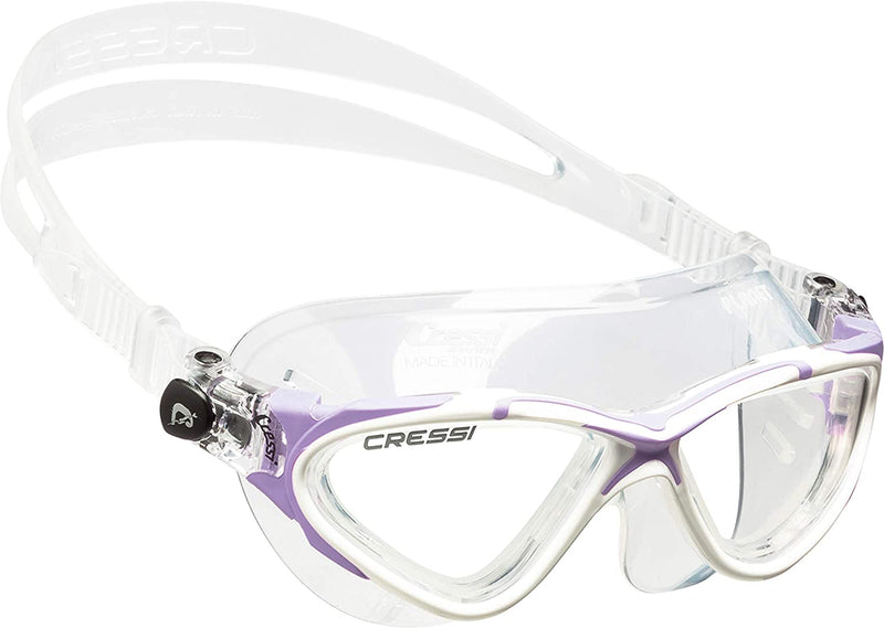 Cressi Adult Swim Goggles with Long Lasting Anti-Fog Technology - Planet: Made in Italy Sporting Goods > Outdoor Recreation > Boating & Water Sports > Swimming > Swim Goggles & Masks Cressi Clear/White/Lilac Clear Lens 
