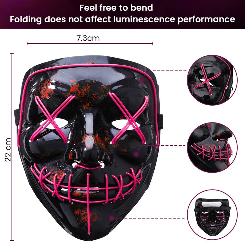 Halloween Led Light up Masks Scary Masks, Trick or Treat Festival Role Cosplay for Parties Masquerades, Red Blue and Green Apparel & Accessories > Costumes & Accessories > Masks Novashion   