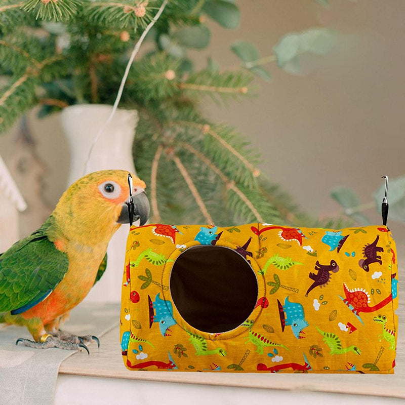 Weilaikeqi Bird House Nest Accessories with Hooks Toy Sleeping House Hut Parrots Cage Hanging Hammock Bed for Lovebirds Small Animals Macaw Budgies, Yellow 31X15X15Cm Animals & Pet Supplies > Pet Supplies > Bird Supplies > Bird Cages & Stands WeiLaiKeQi   