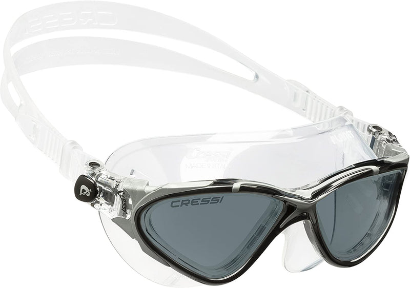 Cressi Adult Swim Goggles with Long Lasting Anti-Fog Technology - Planet: Made in Italy Sporting Goods > Outdoor Recreation > Boating & Water Sports > Swimming > Swim Goggles & Masks Cressi Clear/Black/Silver Tinted Lens 