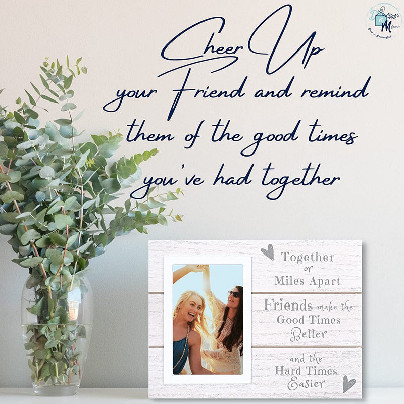 Dnm Decor 6X4 Best Friend Picture Frame - Long Distance Friendship Gifts or Gifts for Best Friend - This Cute Picture Frame Will Be Loved by Your BFF (White Wash - Frame 2)