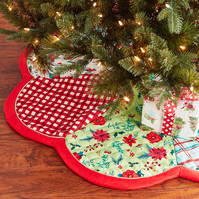The Pioneer Woman Multi-Color Patchwork Scalloped Polyester Christmas Tree Skirt, 48" Home & Garden > Decor > Seasonal & Holiday Decorations > Christmas Tree Skirts Dyno Seasonal Solutions   