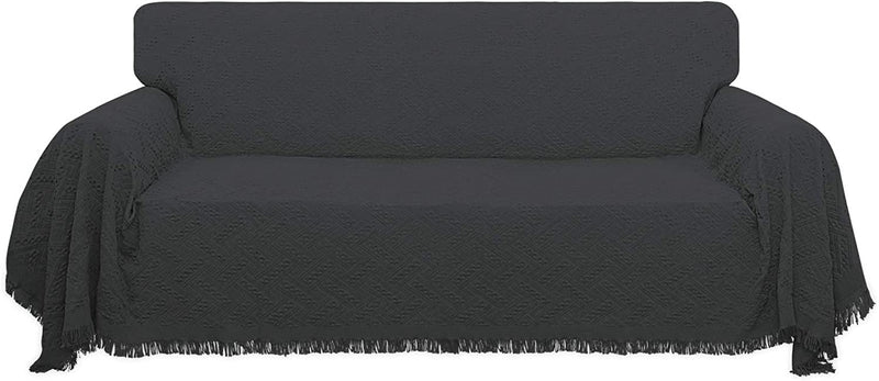 Easy-Going Geometrical Jacquard Sofa Cover, Couch Covers for Armchair Couch, L Shape Sectional Couch Covers for Dogs, Washable Luxury Bed Blanket, Furniture Protector for Pets,Kids(71X 102 Inch,Navy) Home & Garden > Decor > Chair & Sofa Cushions Easy-Going Dark Gray X-Large 