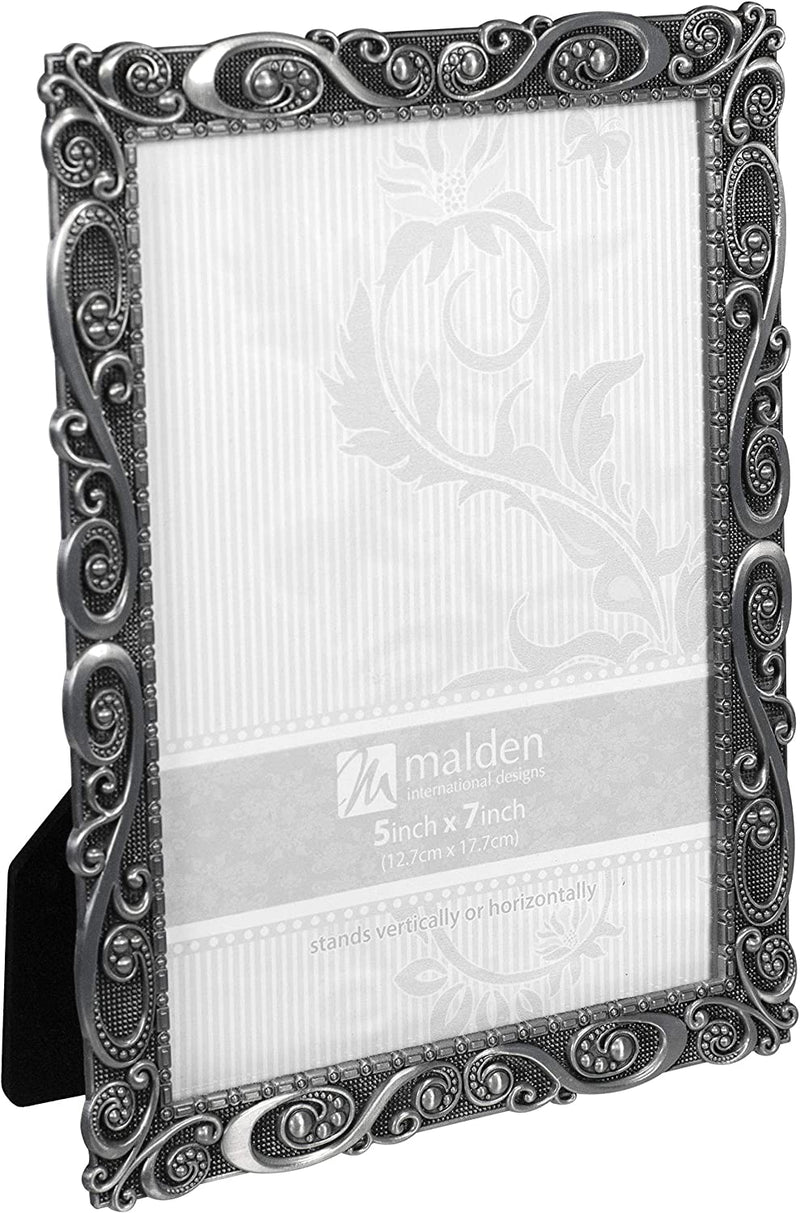 Malden International Designs 5371-57 Morgan Pewter Metal Picture Frame, 5X7, Silver Home & Garden > Decor > Picture Frames Malden International Designs   