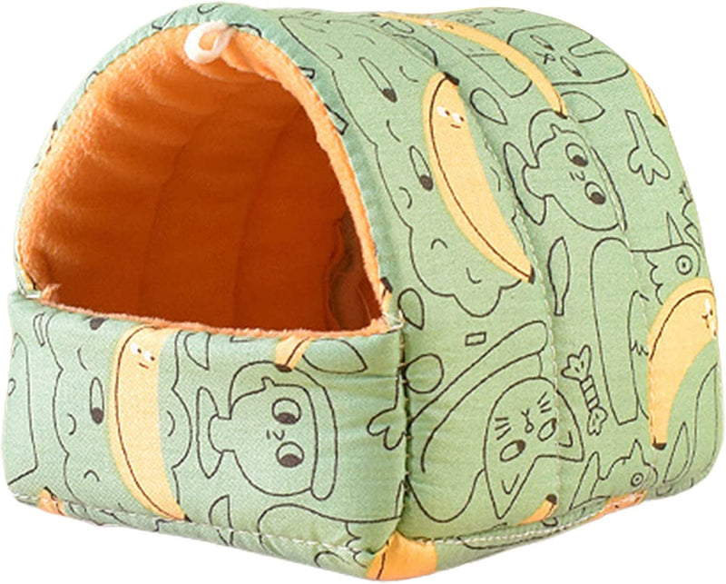 Hamster Nest Warm Cotton Nest Comfortable Large Hideout - Washable Guinea Pig Cage Accessories for Guinea Pigs, Chinchillas, Hamsters, Hedgehogs Small Animal Bed Cage Accessories Rose Red Strawberry S Animals & Pet Supplies > Pet Supplies > Bird Supplies > Bird Cages & Stands AOKID Green Large 