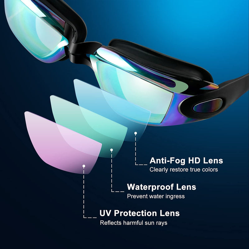 Dapaser 4 Pack Swimming Goggles, Adult Kids Swim Goggles for Men Women Youth No Leaking anti Fog