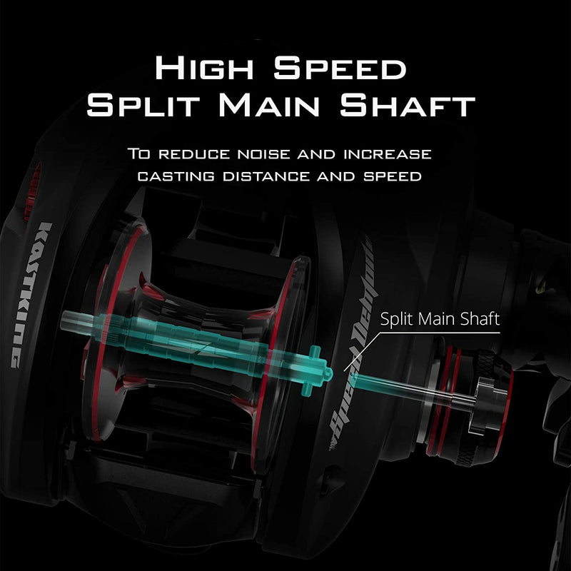 Kastking Speed Demon Elite Fishing Reel, World'S Fastest 10.5:1 Gear Ratio / Deadbolt Baitcasting Reel, 10+1 Shielded Stainless Steel BB, CNC Lightweight Aluminum Frame, Available in Skipping Version