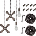 Ceiling Fan Pull Chain , Including 4Pcs Beaded Ball Fan Pull Chain Pendant, Extra 8Pcs Pull Loop Connectors, 2Pcs 36 Inches Fan Pull Chain Extension. (Oil Rubbed Bronze) Sporting Goods > Outdoor Recreation > Fishing > Fishing Rods Lighting Store Oil Rubbed Bronze  