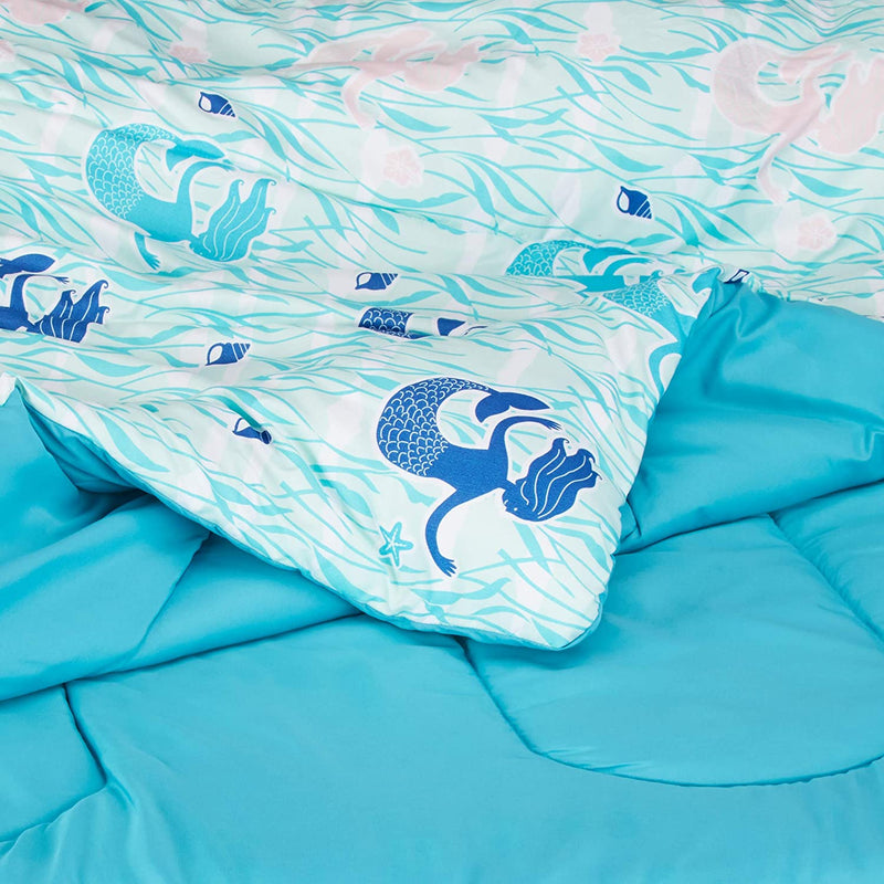 Kids Bed-In-A-Bag Microfiber Bedding Set, Easy Care, Twin, Blue Mermaids - Set of 5 Pieces Home & Garden > Linens & Bedding > Bedding KOL DEALS   
