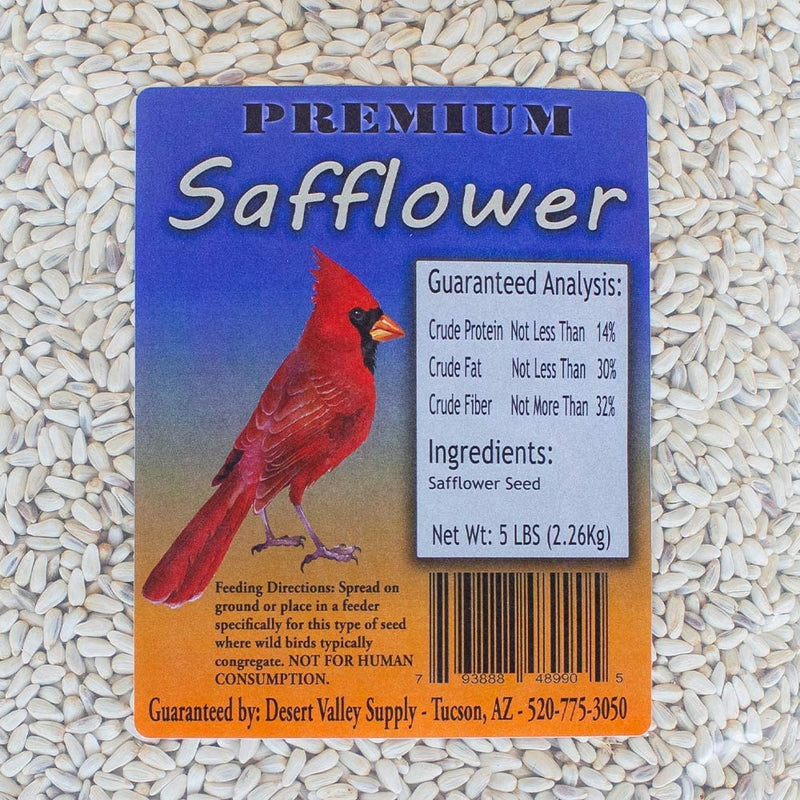 Desert Valley Premium Safflower Seeds - Wild Bird Food, Cardinals, Jays, Doves & More (5-Pounds) Animals & Pet Supplies > Pet Supplies > Bird Supplies > Bird Food Desert Valley Supply   