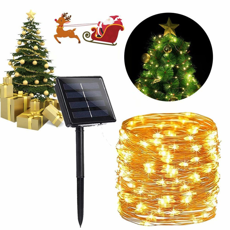 72Ft-200 LED Christmas Trees String Lights Solar String Lights for Wedding Homes Party - 2Pcs(Yellow Lights) Holiday Outdoor Halloween Christmas Valentine'S Day Decorations Home & Garden > Decor > Seasonal & Holiday Decorations Genkent 2PCS  