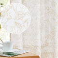 Lazzzy Sheer Curtains 63 Inch Length 2 Panels Set Farmhouse Floral Curtains Living Room Laundry Room Dining Room Bedroom Curtains Window Treatments Rustic Semi Sheer Curtains Rod Pocket Blue on White Home & Garden > Decor > Window Treatments > Curtains & Drapes Lazzzy Taupe on White 63"L 