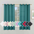 SOFJAGETQ Light Grey Sheer Curtains, Linen Look Semi Sheer Curtains 84 Inches Long, Grommet Light Filtering Casual Textured Privacy Curtains for Living Room, Bedroom, 2 Panels (Each 52 X 84 Inch Home & Garden > Decor > Window Treatments > Curtains & Drapes SOFJAGETQ Peacock Green 52W x 63L 