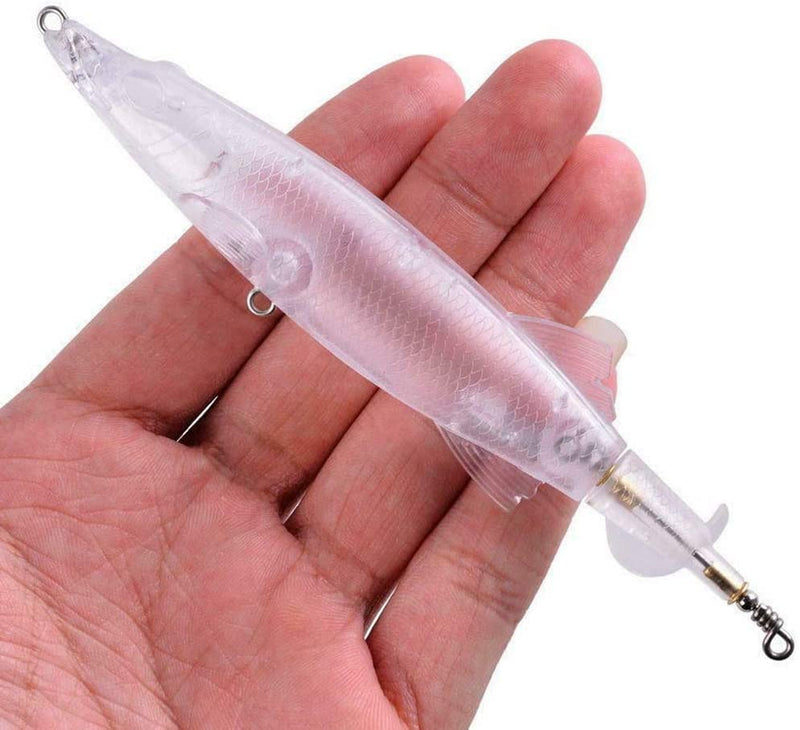 Aneew 5Pcs Unpainted Blanks Crankbaits Pencil Whopper Popper Bass Fishing Lures Kit Floating Rotating Tails Topwater Swimbaits Sporting Goods > Outdoor Recreation > Fishing > Fishing Tackle > Fishing Baits & Lures Aneew 5pcs Popper 5" 1/2oz  