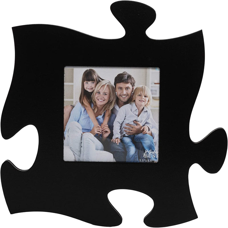 P. Graham Dunn Black Distressed Look 12 X 12 Wood Puzzle Wall Plaque Photo Frame